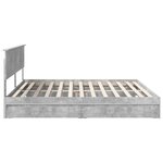 vidaXL Lit de Rangement Gris béton 200 x 200 cm Bois d'ingénierie