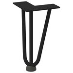 vidaXL Pieds en épingle à cheveux pour table basse 4 pièces Noir 20 cm Acier massif