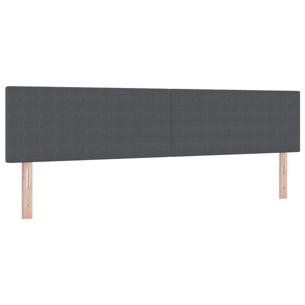 vidaXL Tête de lit LED Gris foncé 200 cm Tissu en velours côtelé