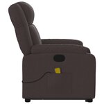 vidaXL Fauteuil inclinable de massage Marron foncé Tissu
