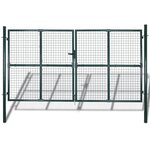 vidaXL Portail de clôture à porte double Acier enduit de poudre