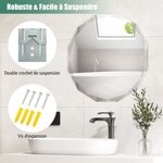 Miroir de courtoisie mural sans cadre miroir décoratif 76 cm antidéflagrant bords biseautés uniques poli argenté qualité supérieure 20_0008908