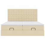 VidaXL Cadre de lit ottoman avec matelas crème 200x200cm tissu
