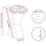 vidaXL Pieds de table basse en forme de X  2 pièces  blanc  40 x (30-31) cm  acier