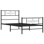 vidaXL Cadre de lit métal sans matelas avec pied de lit noir 80x200 cm