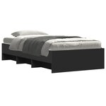 vidaXL Cadre de lit sans matelas noir 90x200 cm bois d'ingénierie