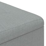 vidaXL Pouf de rangement avec coussin Gris clair 60 x 60 x 45 cm tissu