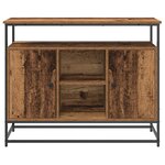 Buffet vidaXL en bois ancien 100x35x80 cm en bois aggloméré et acier