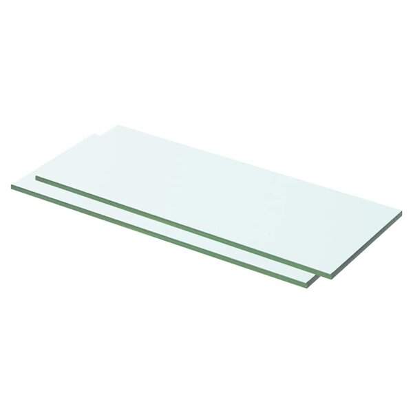 vidaXL Panneaux d'étagère 2 Pièces Verre Transparent 50 x 15 cm