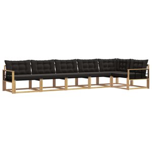 vidaXL Ensemble de canapés d'extérieur 6 pc Blanc et noir