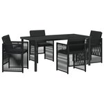 Ensemble de jardin 5 pièces avec coussins en poly rattan noir vidaXL