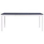 vidaXL Table à manger Blanc et gris 180x90x73 cm Bois de pin