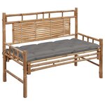 vidaXL Banc de jardin avec coussin 120 cm Bambou