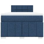 vidaXL Sommier à lattes de lit avec matelas bleu 120x190 cm tissu