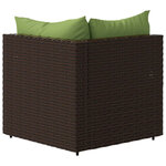 vidaXL Canapé d'angle de jardin avec coussins marron résine tressée