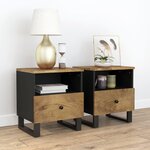 vidaXL Tables de chevet 2 Pièces Bois de manguier solide et d'ingénierie