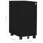 vidaXL Classeur mobile Noir 30x45x59 cm Acier