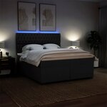vidaXL Sommier à lattes de lit avec matelas Noir 180x200 cm Tissu