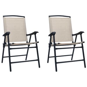 vidaXL Chaises de jardin pliables lot de 2 Textilène Crème
