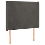 vidaXL Tête de lit avec oreilles Gris foncé 103x16x118/128 cm Velours