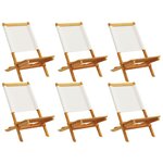 vidaXL Chaises de jardin pliantes lot de 6 tissu et bois massif