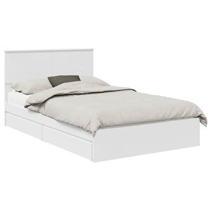 vidaXL Lit de Rangement Blanc 135 x 190 cm Bois d'ingénierie