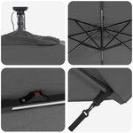 vidaXL Parasol banane à mât déporté Anthracite 249 x 249 x 250 cm