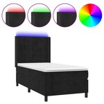 vidaXL Sommier à lattes de lit matelas et LED Noir 100x200 cm Velours