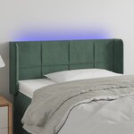 vidaXL Tête de lit à LED Vert foncé 83x16x78/88 cm Velours