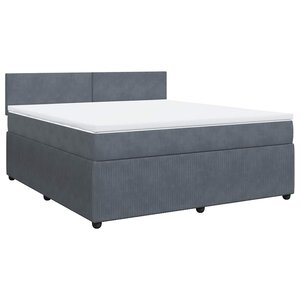 vidaXL Sommier à lattes de lit et matelas Gris foncé 180x200cm Velours