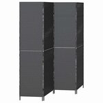 vidaXL Paravent Noir 195 x 180 cm polyrotin