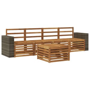 vidaXL Ensemble de canapés d'extérieur 5 pc Naturel
