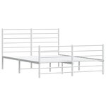 vidaXL Cadre de lit métal sans matelas et pied de lit blanc 135x190 cm