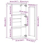 vidaXL Meuble mural Blanc 55 x 29 x 100 cm Bois d'ingénierie