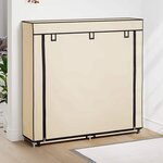 vidaXL Armoire à chaussures avec housse Crème 115x28x110 cm Tissu
