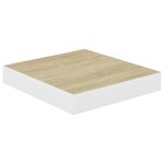 vidaXL Étagères murales 2 Pièces Chêne et blanc 23x23 5x3 8 cm MDF