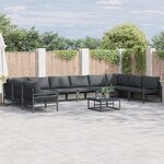 vidaXL Ensemble de canapé de jardin 10 Pièces Anthracite Acier