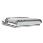 vidaXL Cadre de lit avec lumières LED sans matelas blanc 140x200 cm