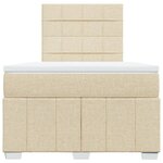 vidaXL Sommier à lattes de lit avec matelas Crème 120x200 cm Tissu