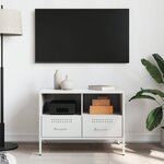 vidaXL Meuble TV blanc 68x39x50 5 cm acier