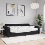 vidaXL Lit de jour avec matelas noir 100x200 cm velours