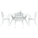 vidaXL Ensemble de salle à manger de jardin 5 pièces en aluminium blanc