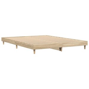vidaXL Cadre de lit sans matelas chêne sonoma 135x190 cm
