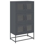 vidaXL Buffet haut anthracite 68x39x123 cm acier