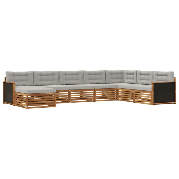 vidaXL Ensemble de canapés d'extérieur 8 Pièces Naturel et gris clair