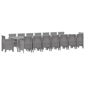 vidaXL Ensemble de salle à manger pour jardin 17 Pièces Gris clair