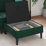 vidaXL Pouf avec Rangement Vert foncé Velours