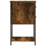 vidaXL Table de chevet chêne fumé 32x42x70 cm bois d'ingénierie