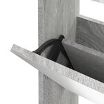 vidaXL Armoire à chaussures miroir 3 niveaux Sonoma gris 63x17x102 5cm