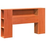 vidaXL Lit bibliothèque sans matelas cire marron 135x190 cm pin massif